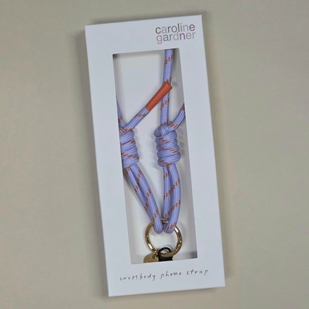 Caroline Gardner Lilac and Orange Cord Long Phone Strap