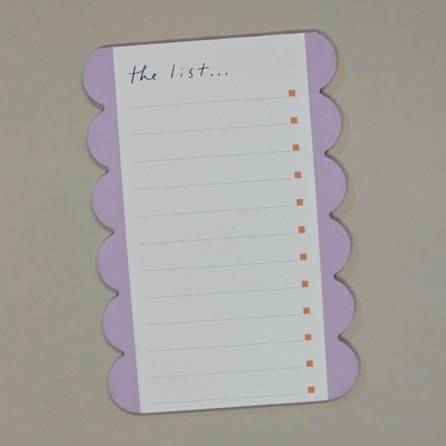 Caroline Gardner Lilac Scallop Edge List Pad
