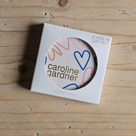 Caroline Gardner Multi Outline Hearts Square Pocket Mirror Caroline Gardner Multi Outline Hearts Square Pocket Mirror