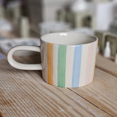 Caroline Gardner Multi Stripe Mug Caroline Gardner Multi Stripe Mug