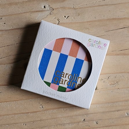 Caroline Gardner Multi Stripe Square Pocket Mirror Caroline Gardner Multi Stripe Square Pocket Mirror