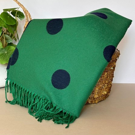 Cashmere Blend Dots Scarf in Green Cashmere Blend Dots Scarf in Green