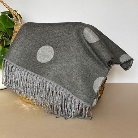 Cashmere Blend Dots Scarf in Grey Cashmere Blend Dots Scarf in Grey
