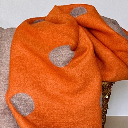 Cashmere Blend Dots Scarf in Orange Cashmere Blend Dots Scarf in Orange