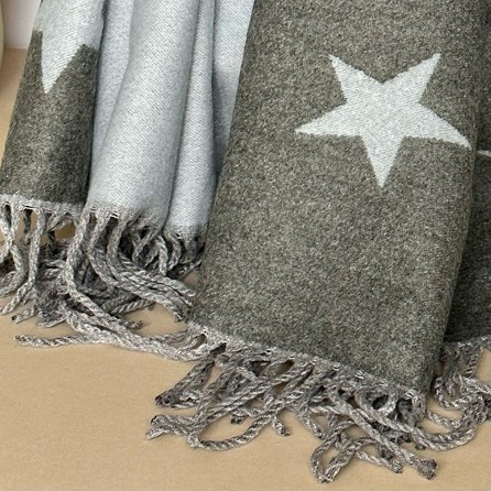 Cashmere Blend Star Scarf in Baby Blue Cashmere Blend Star Scarf in Baby Blue