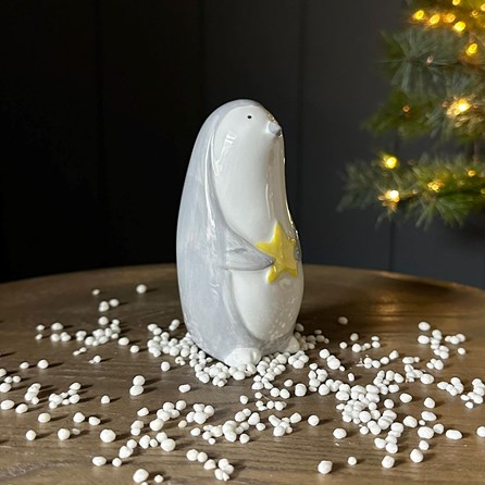 Ceramic Penguin With Star Decoration Ceramic Penguin With Star Decoration