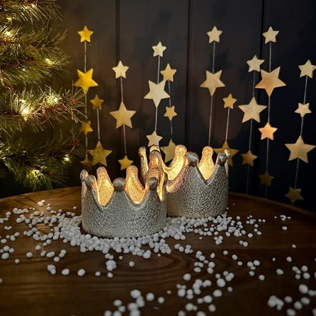 Champagne Ceramic Crown Tealight Holder Champagne Ceramic Crown Tealight Holder
