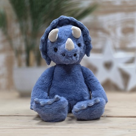 Charlie Bears Troy Triceratops Denim Blue