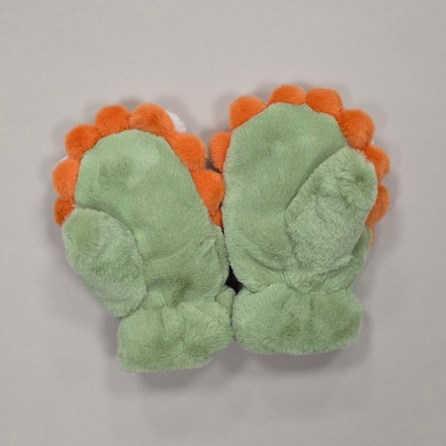 Children's Fluffy Cute Lion Mittens in Fern Green