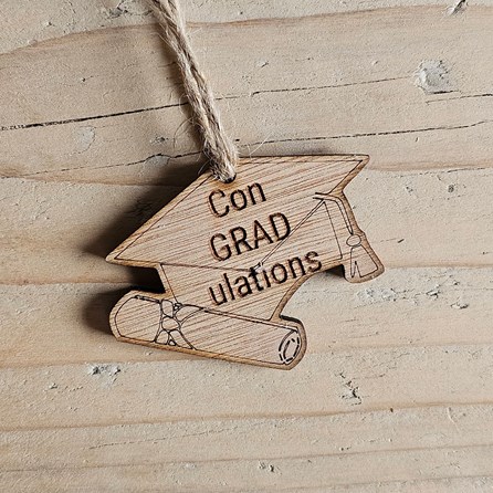 'ConGRADulations' Wooden Hanging Decoration and Card 'ConGRADulations' Wooden Hanging Decoration and Card