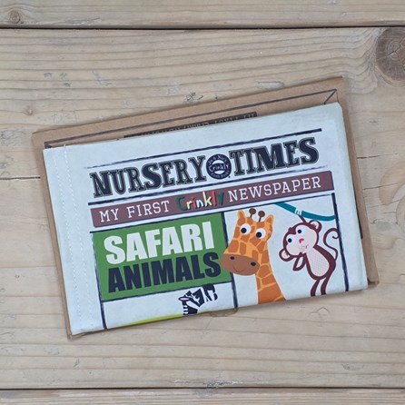 Crinkly Cloth Baby Newspaper Book - Safari Animals Crinkly Cloth Baby Newspaper Book - Safari Animals