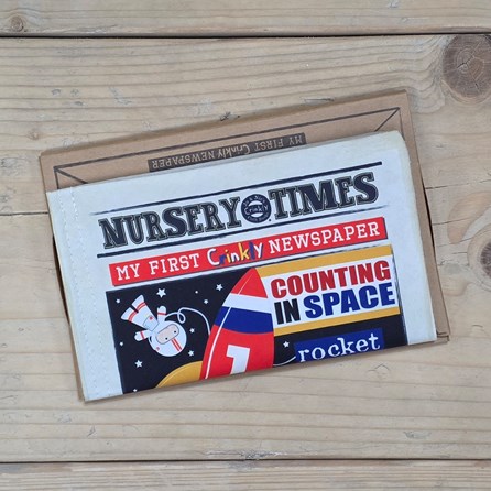 Crinkly Cloth Baby Newspaper Book - Space Count Crinkly Cloth Baby Newspaper Book - Space Count