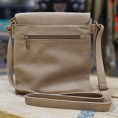 Cross Body Bag With Tassel in Khaki Cross Body Bag With Tassel in Khaki