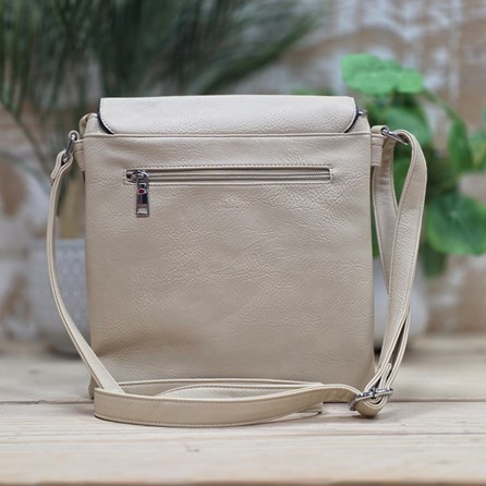 Cross Body Press Stud Bag in Beige Cross Body Press Stud Bag in Beige