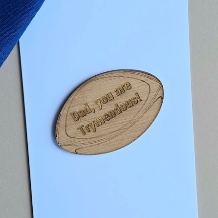 'Dad, You Are Trymendous!' Rugby Ball Token and Card 'Dad, You Are Trymendous!' Rugby Ball Token and Card