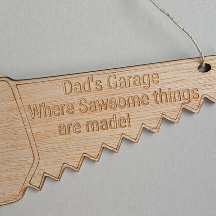 'Dad's Garage' Wooden Saw Hanging Sign 'Dad's Garage' Wooden Saw Hanging Sign
