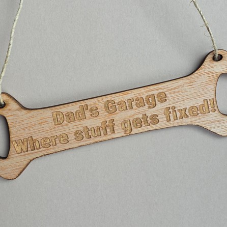 'Dad's Garage' Wooden Spanner Hanging Sign 'Dad's Garage' Wooden Spanner Hanging Sign
