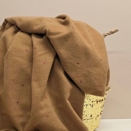Dots Blanket Scarf in Caramel Brown Dots Blanket Scarf in Caramel Brown