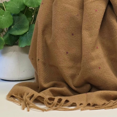 Dots Blanket Scarf in Caramel Brown Dots Blanket Scarf in Caramel Brown