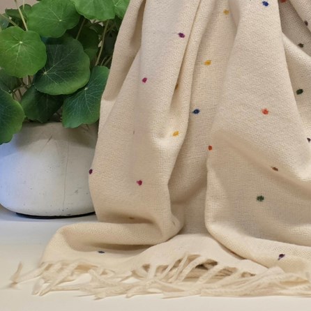 Dots Blanket Scarf in Cream Dots Blanket Scarf in Cream