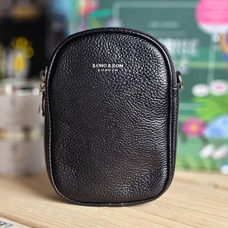 Double Zip Cross Body Bag in Black Double Zip Cross Body Bag in Black