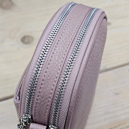 Double Zip Cross Body Bag in Dark Pink Double Zip Cross Body Bag in Dark Pink