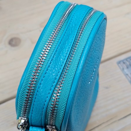 Double Zip Cross Body Bag in Teal Double Zip Cross Body Bag in Teal