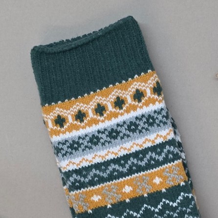 Fair Isle Socks in Green and Mustard Yellow Fair Isle Socks in Green and Mustard Yellow
