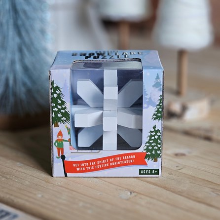 Festive Snowflake Wooden Brainteaser Puzzle