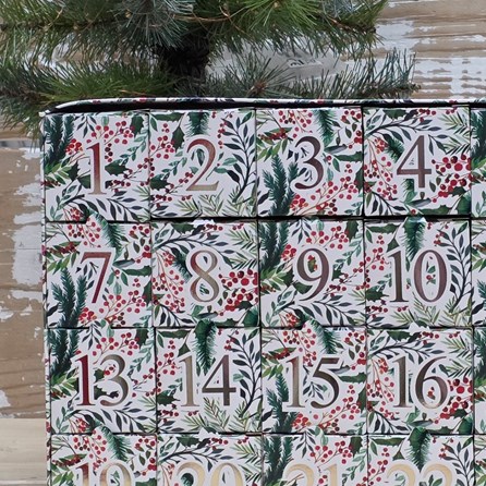Fill Your Own Advent Boxes With Tray - Festive Foliage Fill Your Own Advent Boxes With Tray - Festive Foliage