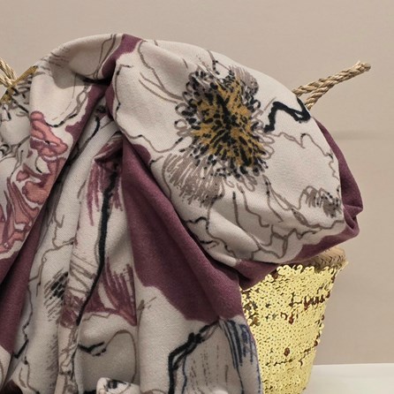 Floral Wrap in Burgundy Red