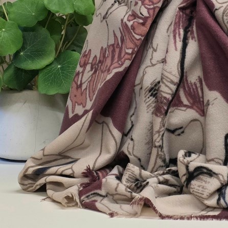 Floral Wrap in Burgundy Red Floral Wrap in Burgundy Red