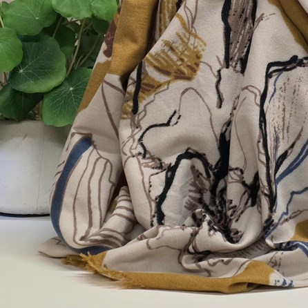 Floral Wrap in Ochre