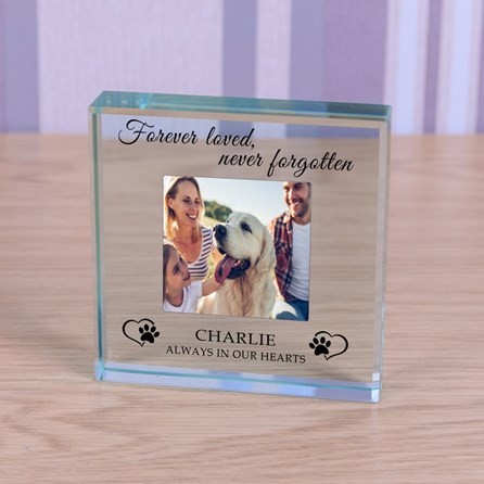 Personalised 'Forever Loved...' Pet Memory Photo Glass Token Personalised 'Forever Loved...' Pet Memory Photo Glass Token