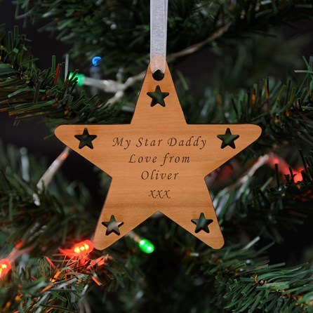 Personalised Engraved Christmas Star Card Personalised Engraved Christmas Star Card