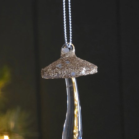 Gold Glass Mushroom Hanging Decoration
