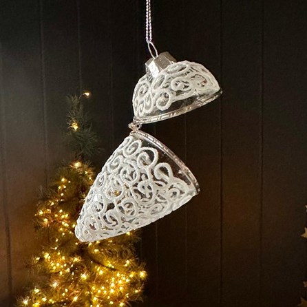 Hanging Glass Opening Heart Christmas Tree Bauble Hanging Glass Opening Heart Christmas Tree Bauble