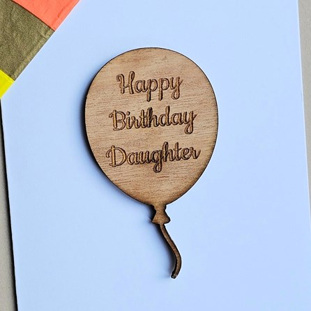 'Happy Birthday Daughter' Balloon Token and Card 'Happy Birthday Daughter' Balloon Token and Card