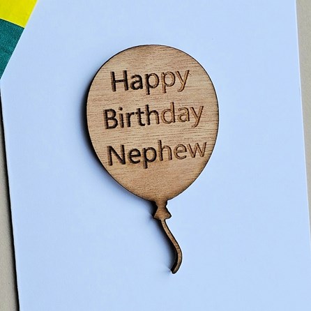 'Happy Birthday Nephew' Balloon Token and Card 'Happy Birthday Nephew' Balloon Token and Card