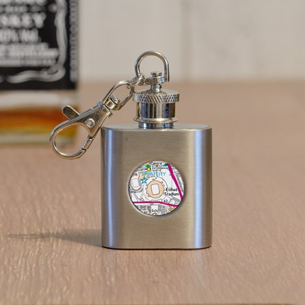 Personalised Football Hip Flask And Keyring Personalised Football Hip Flask And Keyring