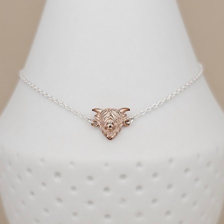 Highland Cow Bracelet in Rose Gold Plate Highland Cow Bracelet in Rose Gold Plate