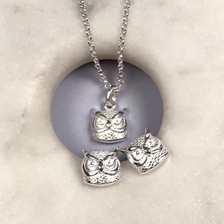 Personalised Solid Silver Owl Necklace Personalised Solid Silver Owl Necklace