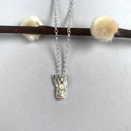 Personalised Solid Silver Hare Necklace Personalised Solid Silver Hare Necklace