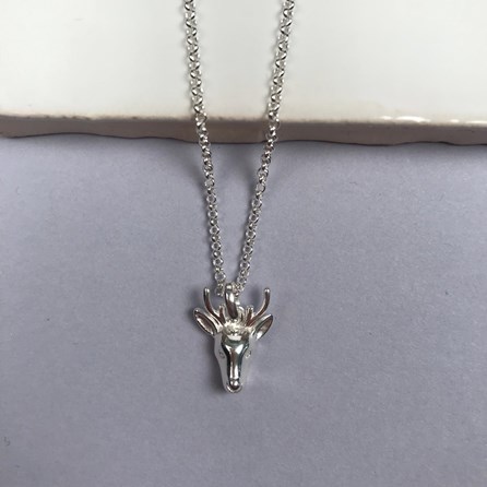 Personalised Solid Silver Stag Necklace Personalised Solid Silver Stag Necklace