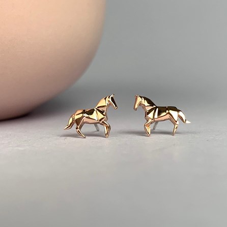 Personalised Rose Gold Plated Origami Horse Necklace Personalised Rose Gold Plated Origami Horse Necklace
