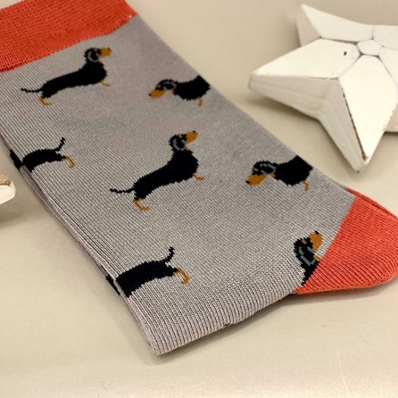 Bamboo Little Sausage Dogs Socks in Grey Bamboo Little Sausage Dogs Socks in Grey