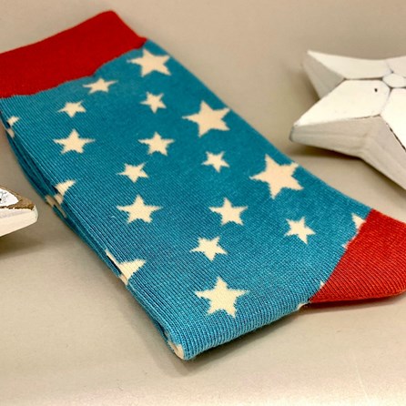 Bamboo Stars Socks in Light Teal Bamboo Stars Socks in Light Teal