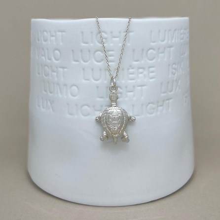 Personalised Turtle Charm Sterling Silver Necklace Personalised Turtle Charm Sterling Silver Necklace