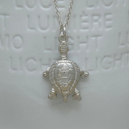 Personalised Turtle Charm Sterling Silver Necklace Personalised Turtle Charm Sterling Silver Necklace