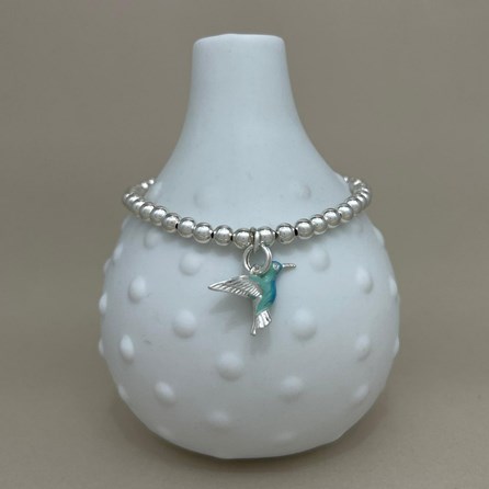 Personalised Hummingbird Charm Bead Bracelet Personalised Hummingbird Charm Bead Bracelet